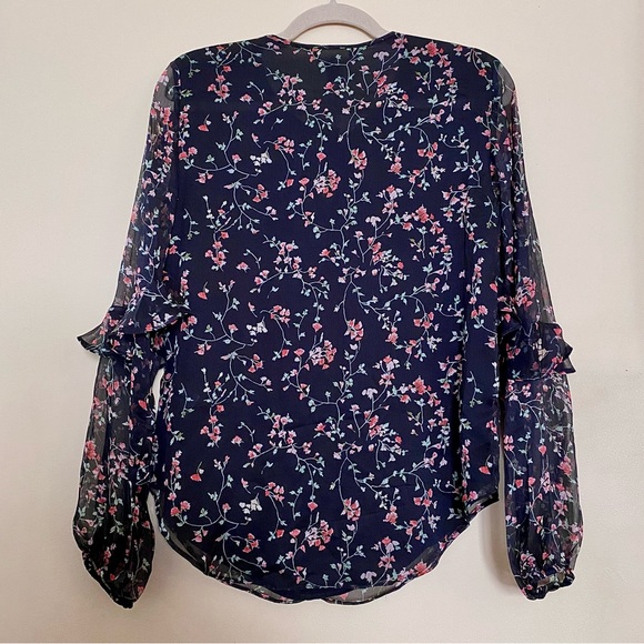 NWT Ralph Lauren SP19 Black Ruffle Floral Blouse MSRP $115 - Picture 6 of 7